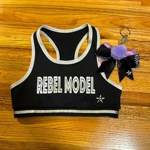 Rebel Athletic model sports bra +Free rebel keychain